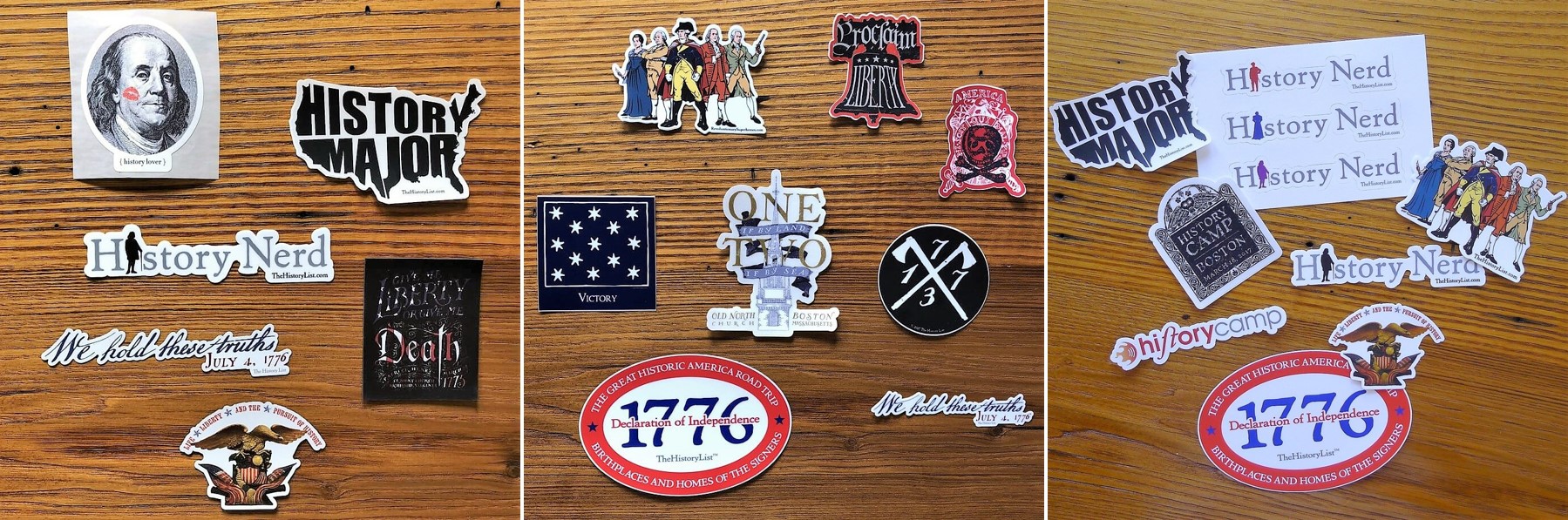 History nerd stickers and magnets