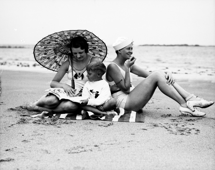 Vintage swimwear at the beach